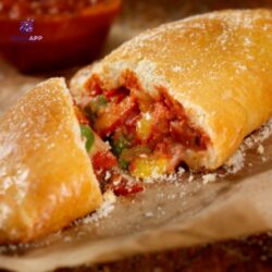 Calzone, jossa täytteitä